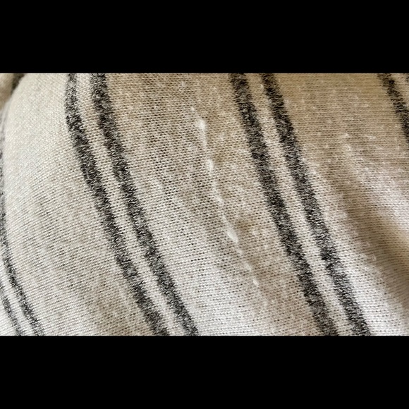 Caution to the Wind gray stripe cowlneck top - Picture 7 of 8